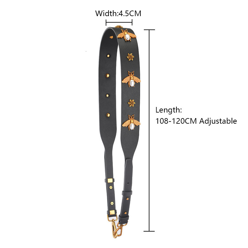 Bag Parts Accessories TINBERON Strap Fashion Vintage Gold Metal Bee Real Leather Shoulder Women Replacement 230804 1121