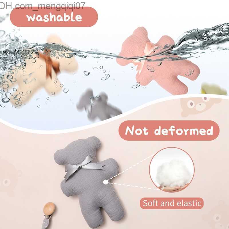 Pacifier Holders Clips# 1 set of cute bear stuffed Stuffed toy baby cotton pacifier chain silicone pacifier baby birthday gift decal care accessories 