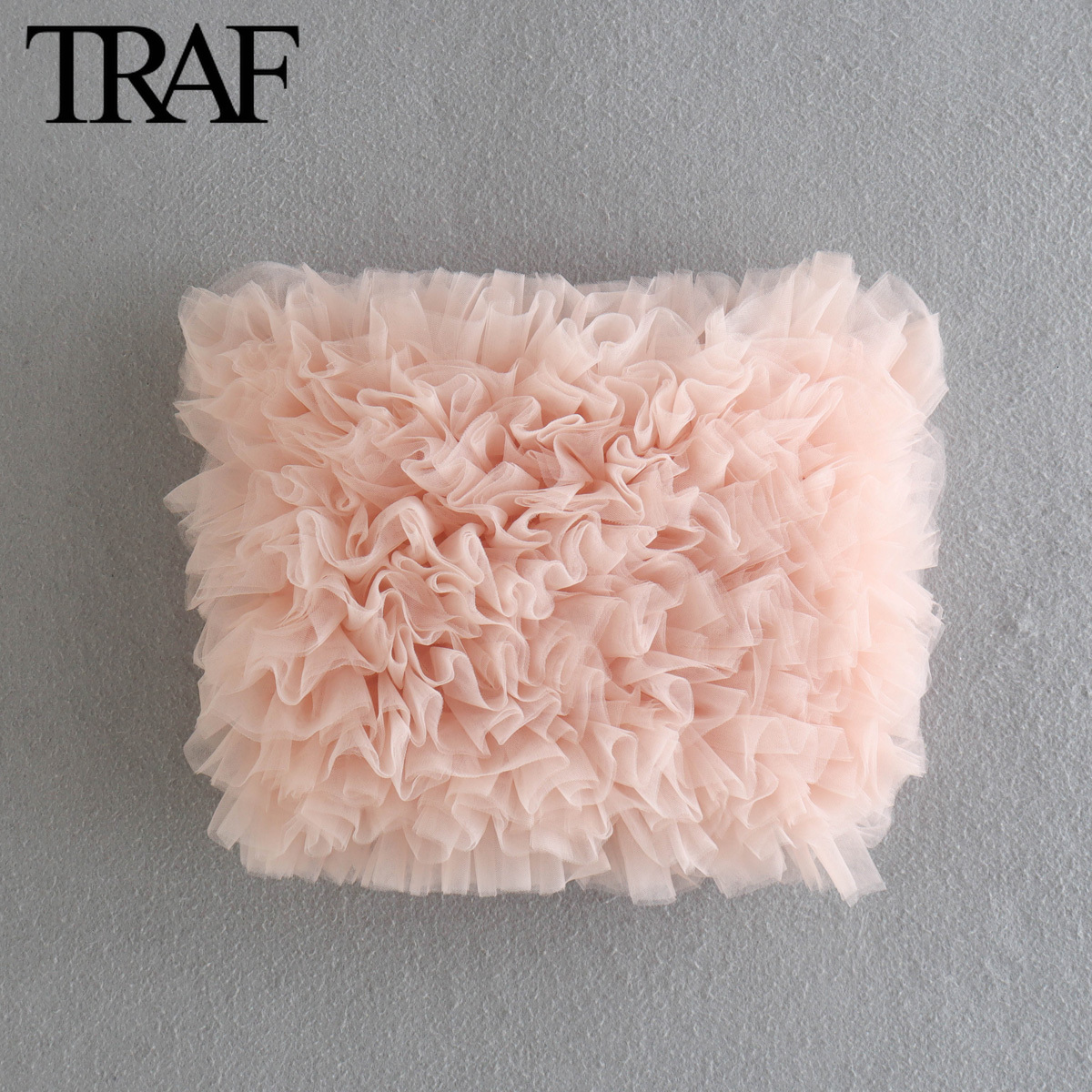 Women's Tanks Camis TRAF Women Fashion Pink Straight Neck Crop Top Tank Sexy Short Corset Mesh Knitted Summer Chic Ladies Tops Mujer 230803