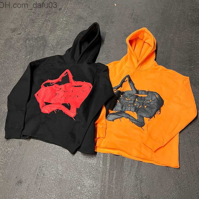 Men's Hoodies Sweatshirts 2023 New Harajuku Hip Hop foam Pattern Loose Hoodie Full Matching Long Sleeve Pull up Sweatshirt Super Dalian Hoodie Z2