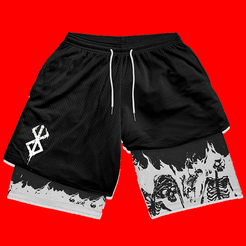 Shorts Summer Men's Y2k Men Streetwear Anime High Waist Oversize Breathable Gym Short Pants Training Fitness Workout Track Shorts Clothes 2