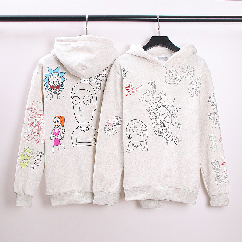 Mens Hoodies Sweatshirts Graffiti Fleece Stranger Things Couple Retro Casual Harajuku Oversize Sweatshirt Loose Streetwear Hooded Hoody 230803