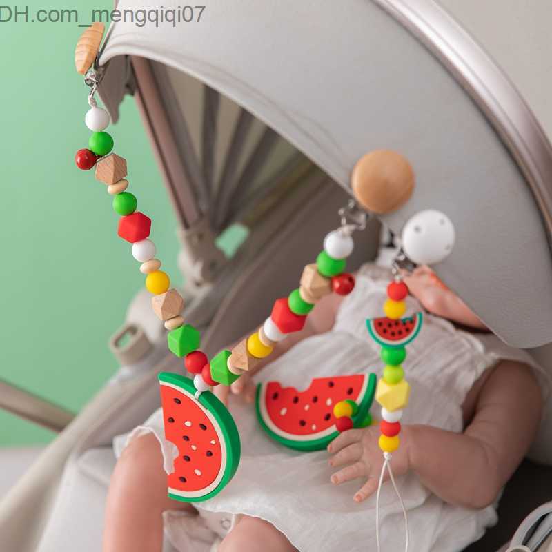 Pacifier Holders Clips# Baby stroller toy watermelon crib pendant Rattlesnake toy making music pacifier clip baby teeth baby sensor Rattlesnake Z23080