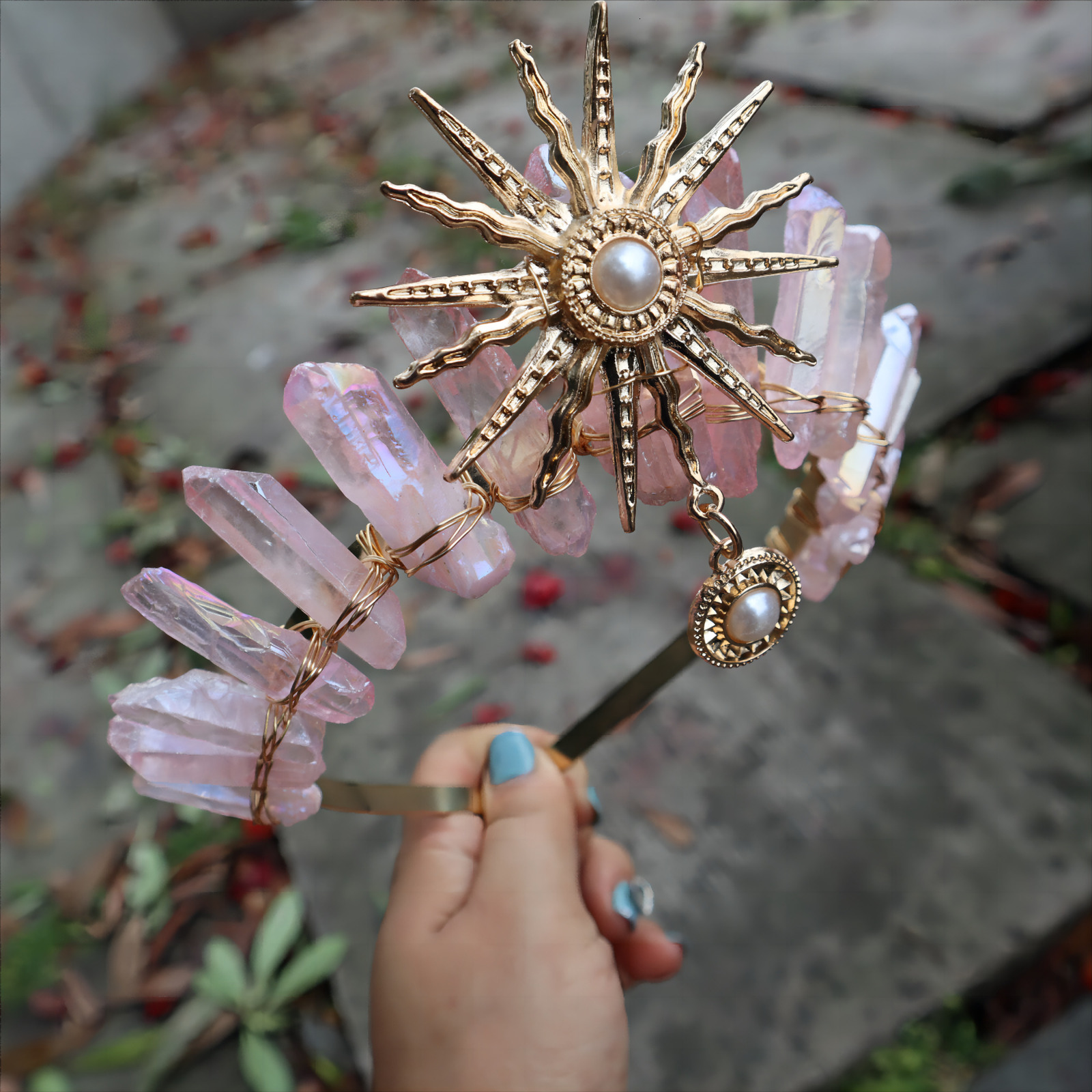 Wedding Hair Jewelry Raw crystal crown The sun goddess Tiaras jewelry hair accessories headband p ography props dress party gifts 230804