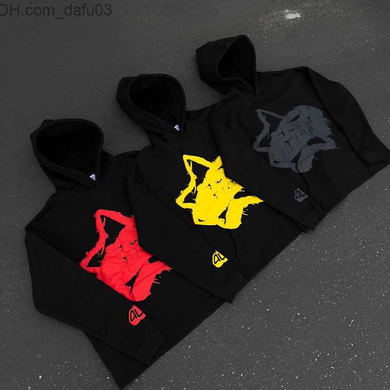 Men's Hoodies Sweatshirts 2023 New Harajuku Hip Hop foam Pattern Loose Hoodie Full Matching Long Sleeve Pull up Sweatshirt Super Dalian Hoodie Z2