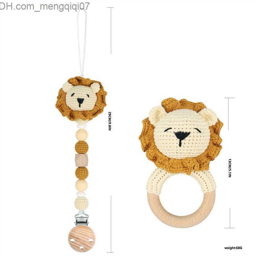 Pacifier Holders Clips# 2PCS/set of newborn music Rattlesnake cute cartoon animal crochet Rattlesnake toy with baby pacifier free delivery items Z2308