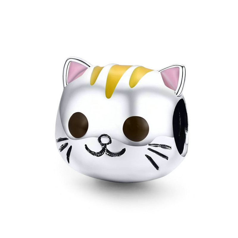 925 Silver Fit Charm 2023 New Cute Animals Panda Cat Dog Dinosaur Fashion Charms Set Pendant DIY Fine Beads Jewelry, A Special Gift for Women