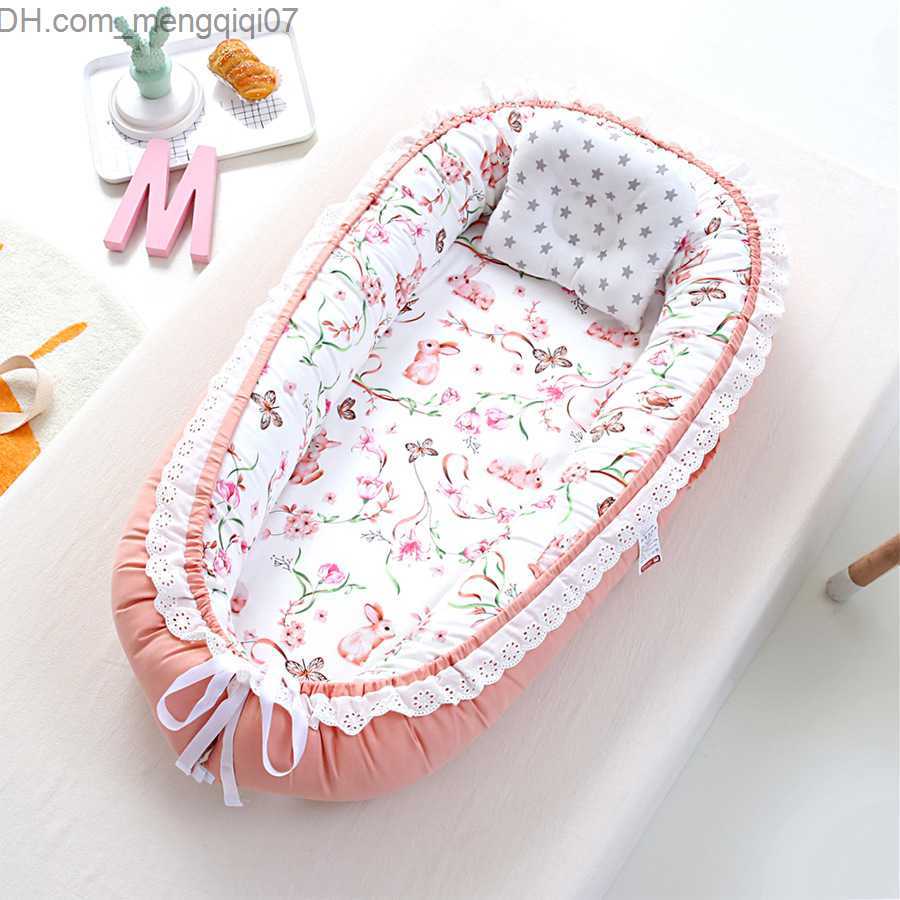 Bassinets Cradles Sleep Portable Neonatal Bassinet Travel Folding Baby Cradle Bed Lace Bed Baby Princess Nest Bumper Z230805