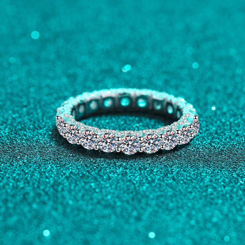 Wedding Rings Knobspin 2 5ct D Color Ring for Woman Jewely with GRA 925 Sterling Sliver Plated 18k White Gold Band 230804