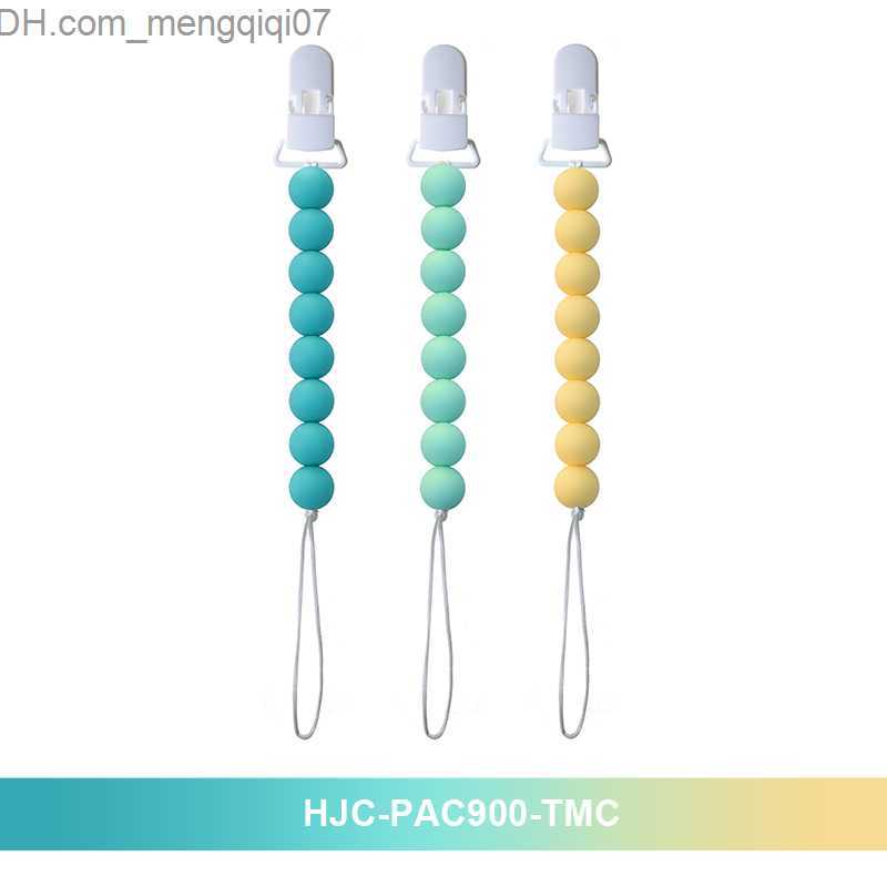 Pacifier Holders Clips# 3-piece DIY silicone baby pacifier belt clip color pacifier chain used for baby teeth chewing toy pacifier holder Z230804