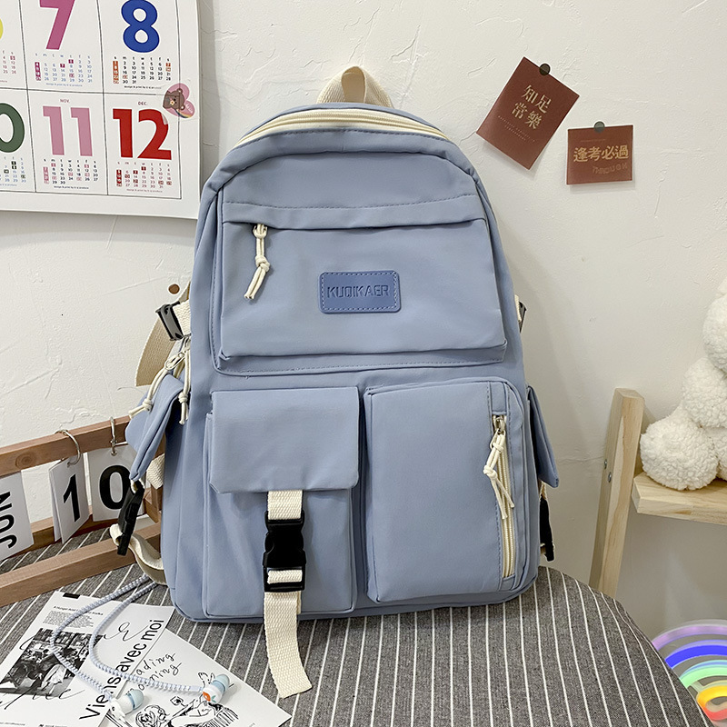 Backpacks Large Capacity Canvas Black Backpack Light Simple Travel Bag Student School Zipper 230803