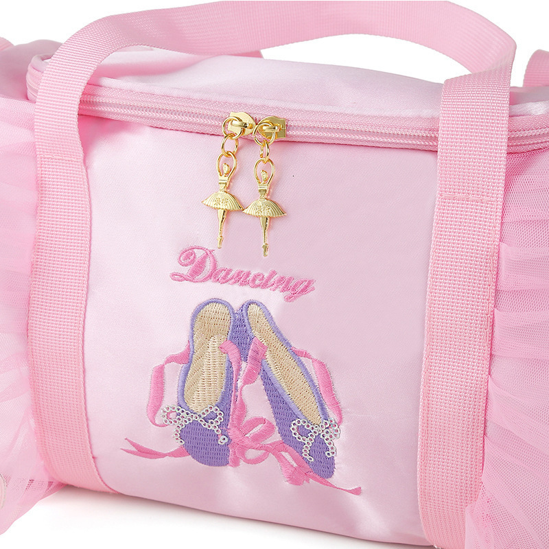 Backpacks Personalized Kids Dance Bag for Girls Ballerina Pink Lace Duffel Ballet Class Crossbody Name Embroidery Handbag 230803