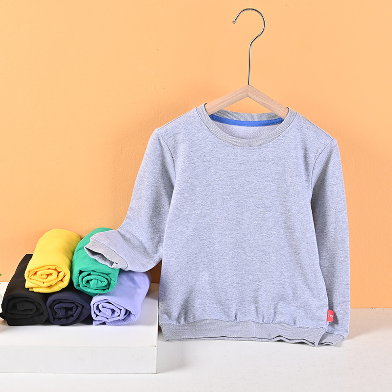 Hoodies Sweatshirts Autumn 212Years Children's Coat Tops Colorful Clothes Toddler Baby Kids Boys Girls Cotton Casual Hooded Solid Plain Sweatshir