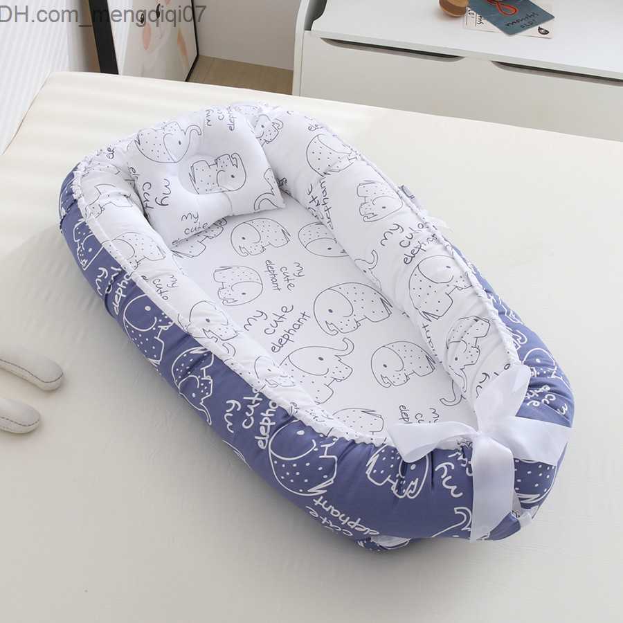 Bassinets Cradles Detachable travel baby nest protector circular lounge bed bumper newborn portable baby cradle soft baby Bassnet Z230805