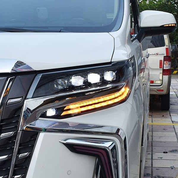 Car Headlights For Alphard 30 Series 20 15-20 21 Upgrade 4-eye Style DRL Front Lamp Signal Running Headlight