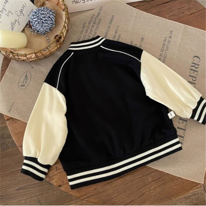Spring Autumn Kids Boys Jackets Casual Baseball Clothes Fashion Letter Color Matching Coat Children's Outwear Overcoat