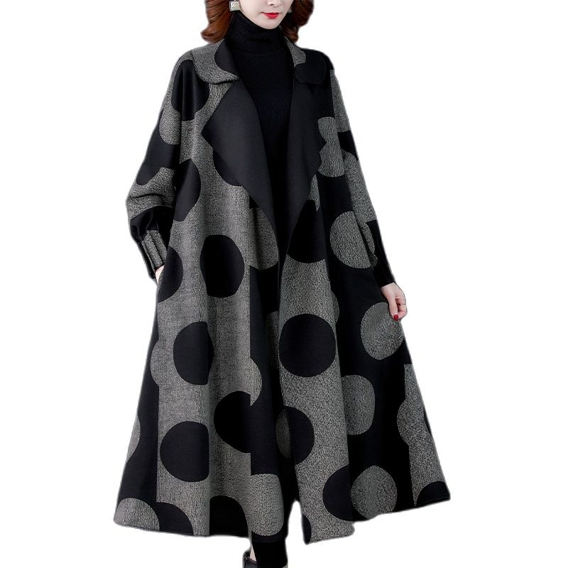 Women's Trench Coats European Style Fashion Ladies Streetwear Printed loose Casual Windbreakers Long Clothes