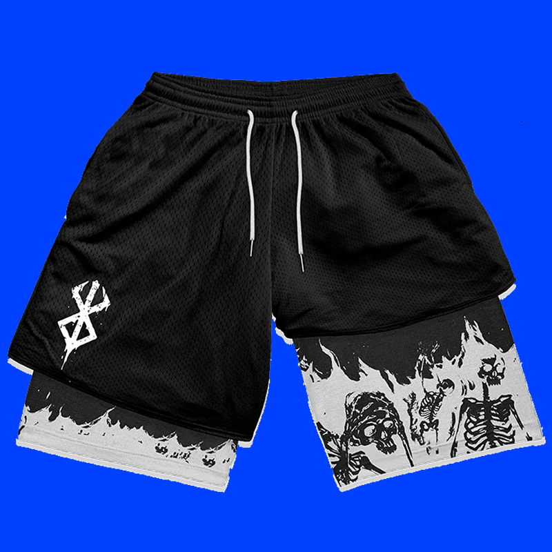 Shorts Summer Men's Y2k Men Streetwear Anime High Waist Oversize Breathable Gym Short Pants Training Fitness Workout Track Shorts Clothes 2