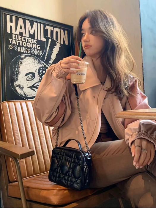 Women's Jackets Deeptown Pink Zip Up Cropped Jackets for Women Y2k Streetwear Sweet PU Leather Jacket 90s Vintage Varsity Jackets Harajuku Coats 