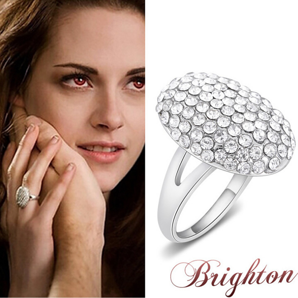 Wedding Rings Genuine 925 Sterling Silver Twilight Breaking Dawn Bella Engagement Ring With Heart Shape Metal Box 230804