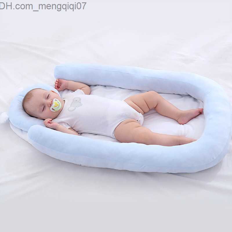 Bassinets Cradles 74x50CM portable crib travel bed baby nest with pillow baby cotton cradle suitable for newborns with bass bumper Z230805