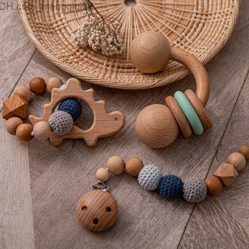 Pacifier Holders Clips# 3 pieces/set baby wooden music speaker pacifier virtual clip teeth bracelet hanging mobile bracket gym baby stroller game toy 