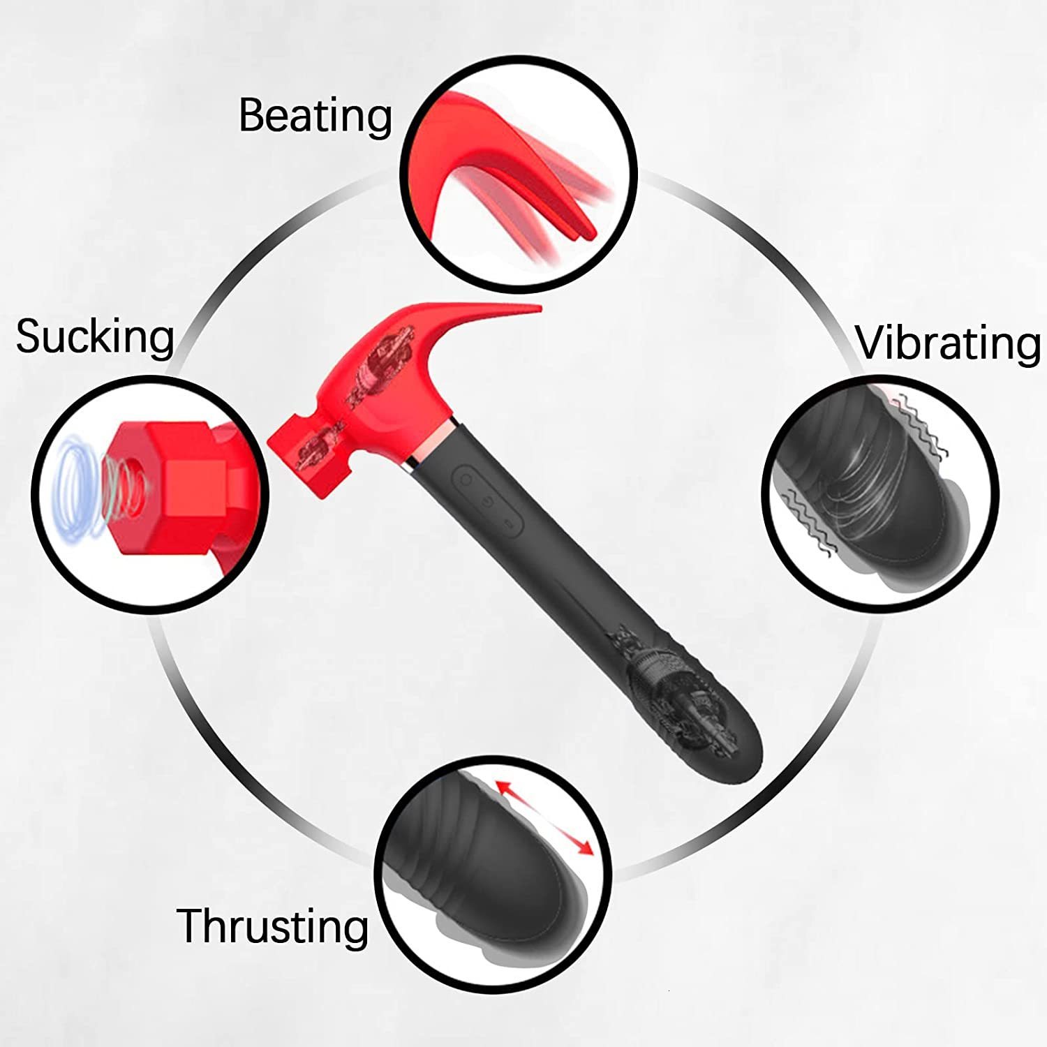 Vibrators LICKLIP 4IN1 Love Hamma Vibrator G Spot Clitoris Stimulation Dildo Hammer Shape Vibrator Sucker Vibration Sex Toy For Women 18 230803 - view 5