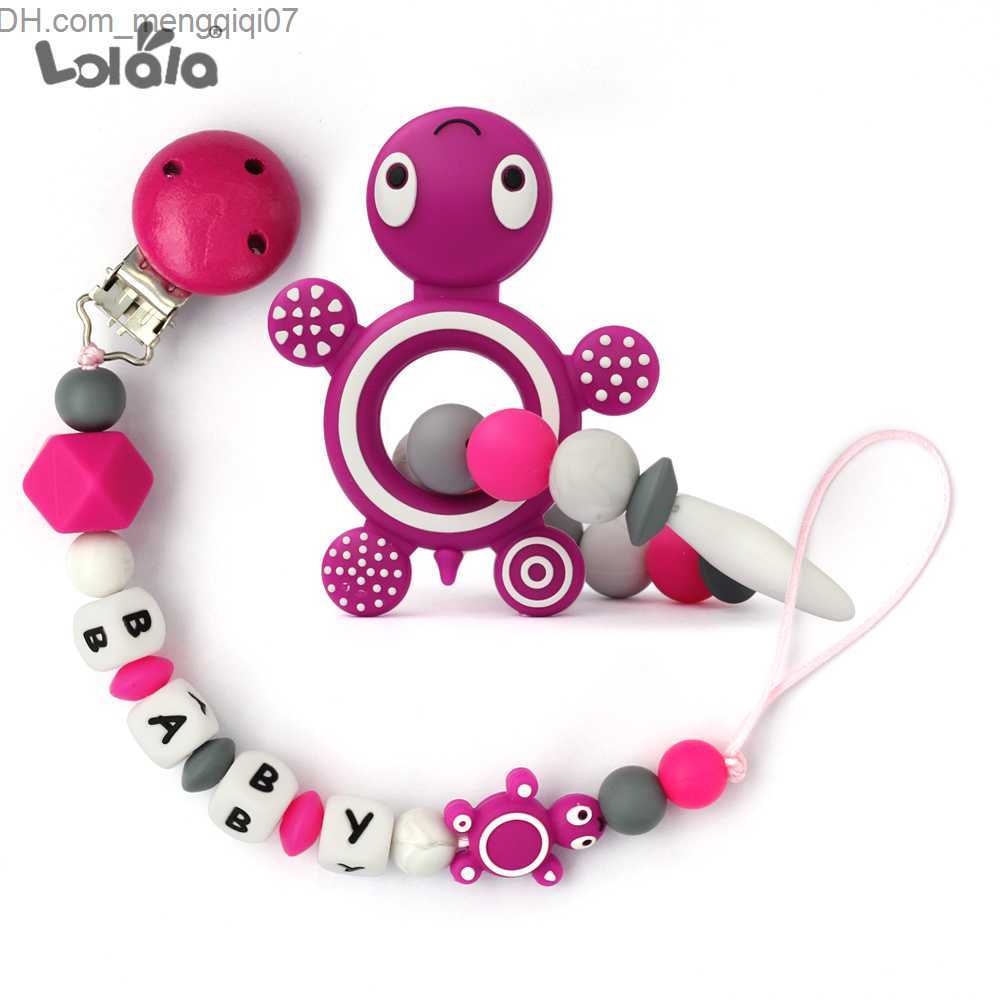 Pacifier Holders Clips# New personalized name silicone dental pacifier clip without bisphenol A bead silicone pacifier chain bracket baby pacifier Z23