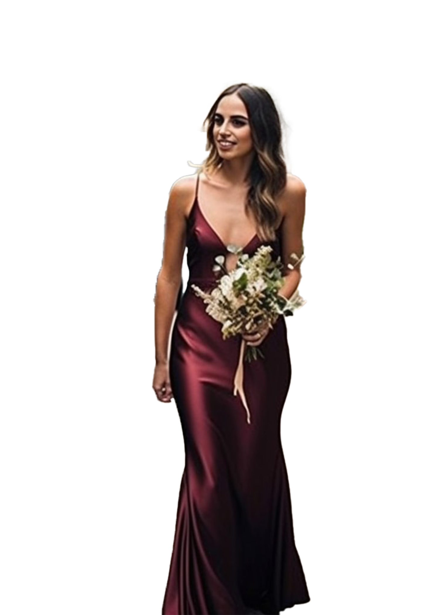 Sexy Plus Size Bury Mermaid Bridesmaid Dresses For Women Spaghetti Straps V Neck Floor Length Wedding Guest Party Gowns for Weddings Maid of Honor Dre