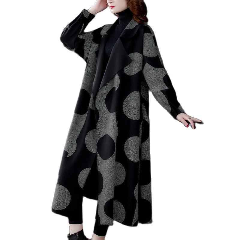 Women's Trench Coats European Style Fashion Ladies Streetwear Printed loose Casual Windbreakers Long Clothes