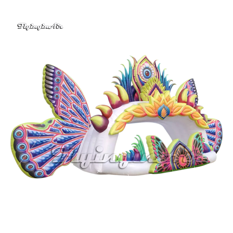 Fantastic Large Inflatable Angel Tent Dj Booth Air Blow Up White Marquee With Big Wings For Concert Stage Decoration