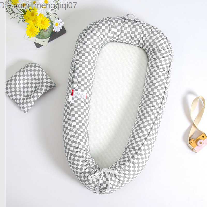 Bassinets Cradles Baby bed bass bumper 50x85cm nest with pillow travel baby cotton cradle suitable for portable baby cribs for newborns Z230804