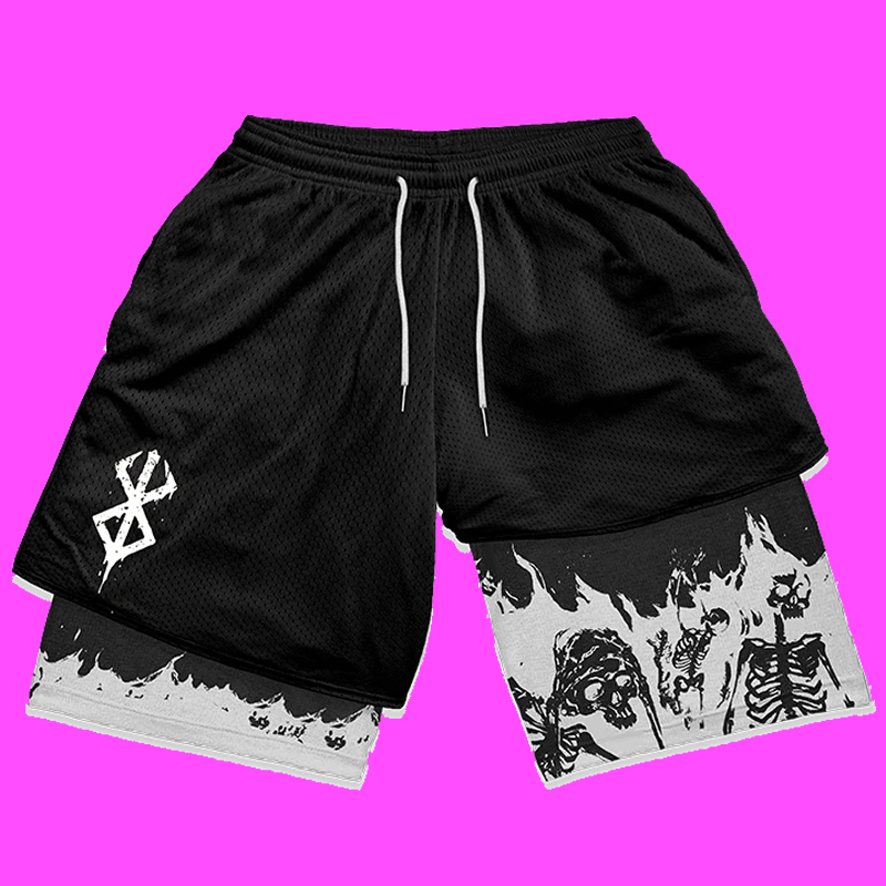 Shorts Summer Men's Y2k Men Streetwear Anime High Waist Oversize Breathable Gym Short Pants Training Fitness Workout Track Shorts Clothes 2