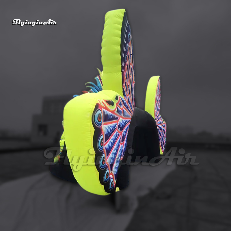 Amazing Large Black Inflatable Tent Party Marquee Air Blow Up Dj Booth With Giant Wings For Carnival Stage Decoration
