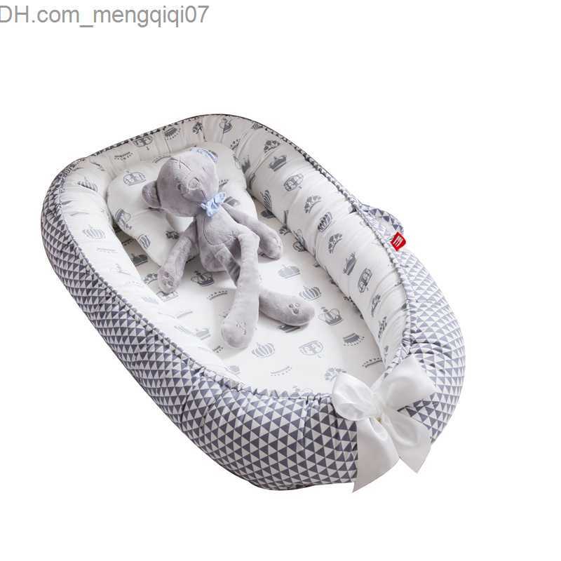 Bassinets Cradles 85 * 50cm baby crib with pillow portable crib cotton cradle suitable for newborns with bass bumper Z230804
