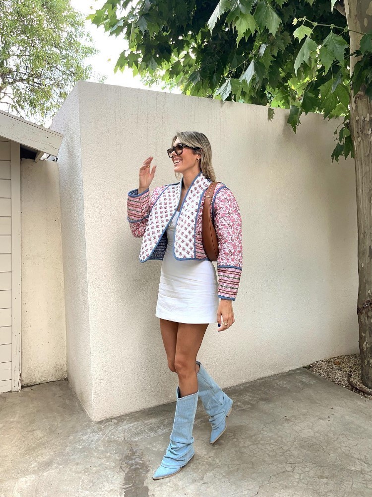 Women s Jacket Printed Flower Quilted Reversible Cotton Coat Long Sleeve Open Front Two In One Autumn Vintage Street Outerwear 230804
