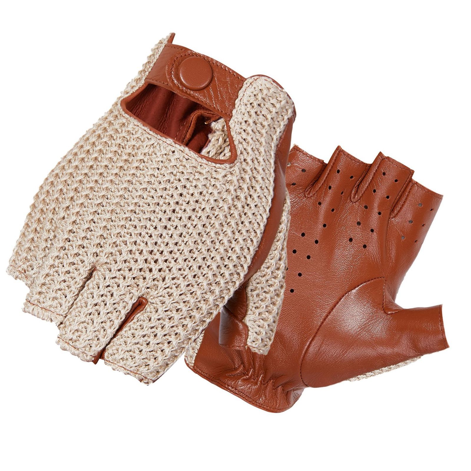 Fingerless Gloves Men Driving motorcycle locomotive Half Finger Sheepskin Knitted Leather Male Car gloves guantes de trabajo 230804