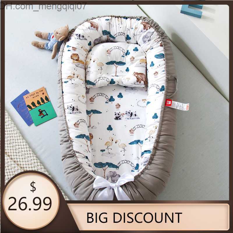 Bassinets Cradles Portable Baby Sleep Nest Playpen Bed Cradle Newborn Baby Mattress Bass Trolley Fence with Travel Bag Z230804