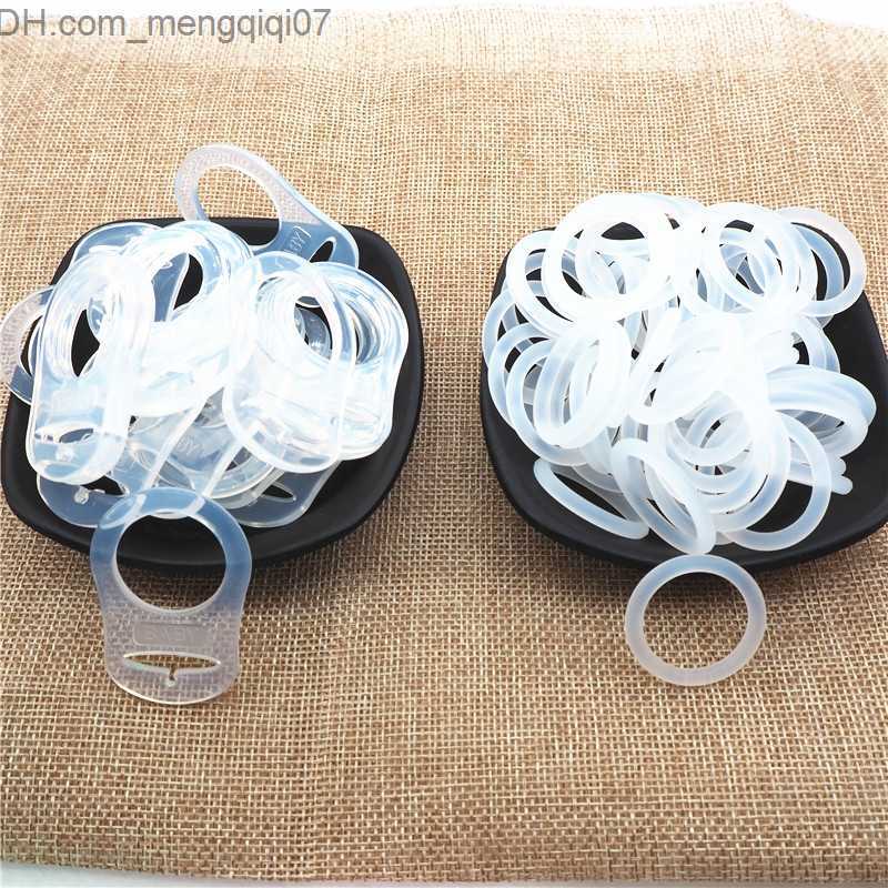 Pacifier Holders Clips# Chenkai 50 pieces transparent silicone Mam ring DIY baby pacifier dummy NUK transparent adapter O-ring bracket chain toy acces