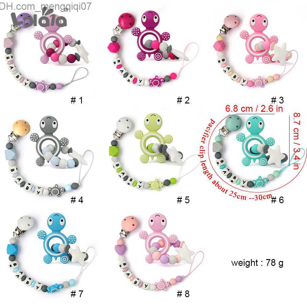 Pacifier Holders Clips# New personalized name silicone dental pacifier clip without bisphenol A bead silicone pacifier chain bracket baby pacifier Z23