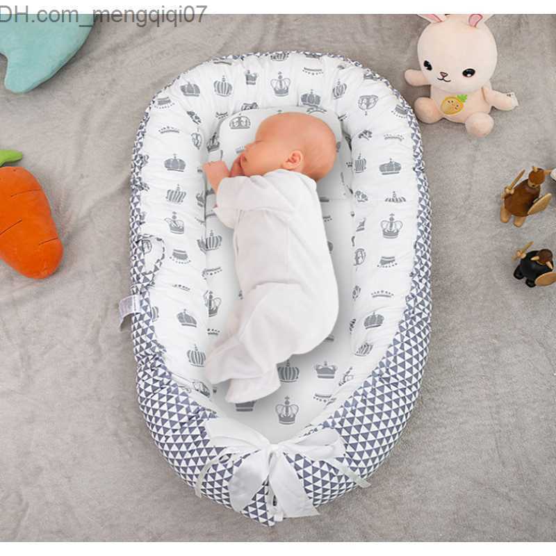 Bassinets Cradles 53x88cm crib with pillow baby nest travel baby and toddler cotton cradle suitable for newborn portable crib bass cushion bumper Z230