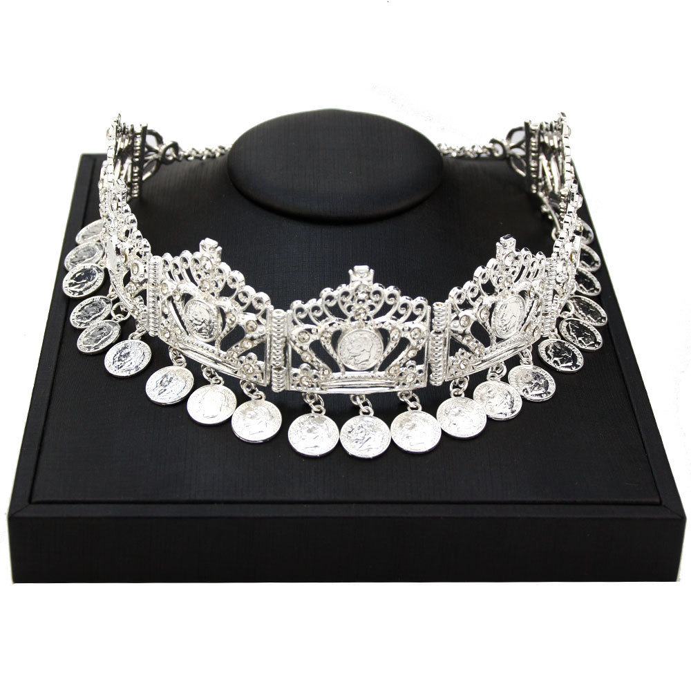 Wedding Hair Jewelry Sunspicems Forehead Chain Algeria HairChain Hairware HairBand Gold Color Napoleon Coins Tassel Accessory Bride Gift 230804