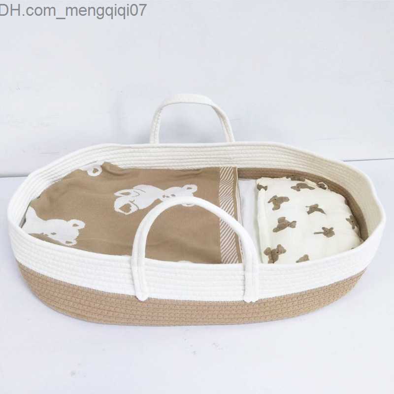 Bassinets Cradles Nordic Creative Baby Sleep Basket Portable Cotton Newborn Outdoor Sleep Bed Baby Cradle Z230804