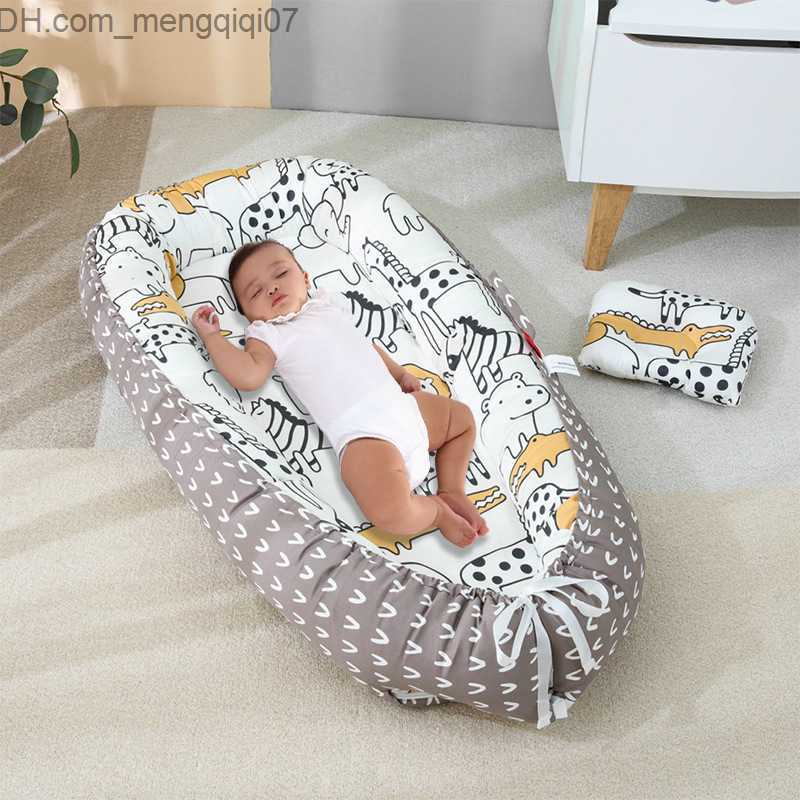 Bassinets Cradles Baby portable crib travel bed baby cotton cradle suitable for newborns with bass bumper 90x50cm Z230804