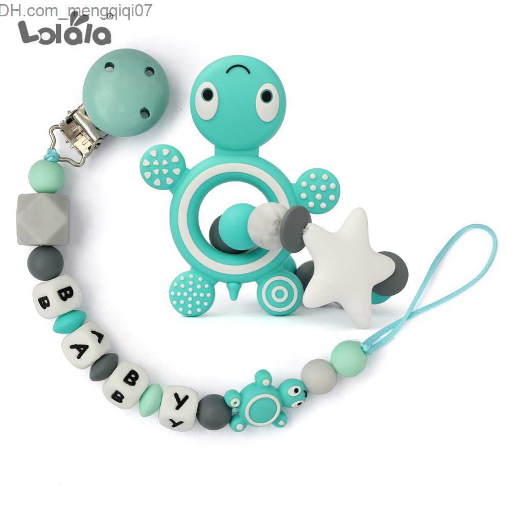 Pacifier Holders Clips# New personalized name silicone dental pacifier clip without bisphenol A bead silicone pacifier chain bracket baby pacifier Z23