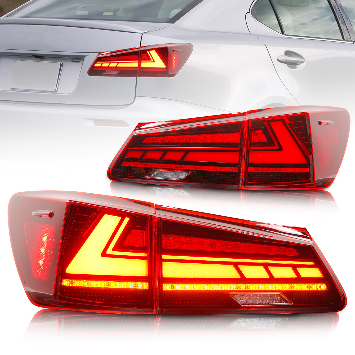 Car REB Style Taillight For Lexus IS250 IS300 IS350 2006-2012 Streamer Signal Rear Lamp Brake Reverse Assembly