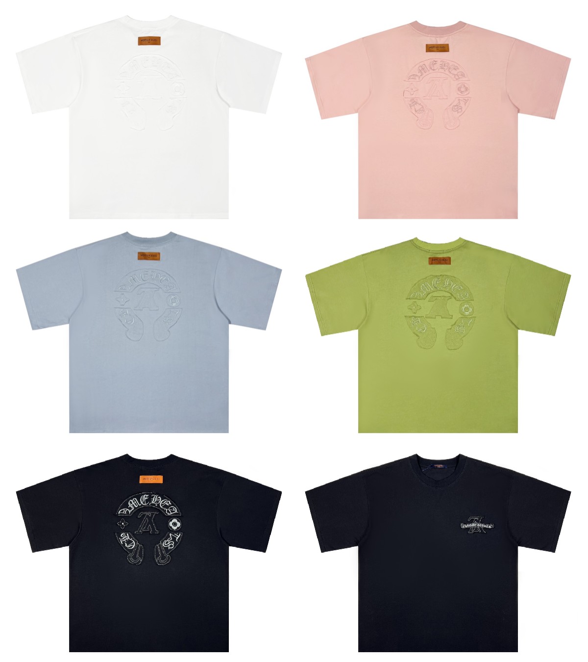 Rep L X Chrome hearts Men's Women's T shirts Brand Short Sleeve T-Shirt Couples Shirts 5 colors M-XL 487895