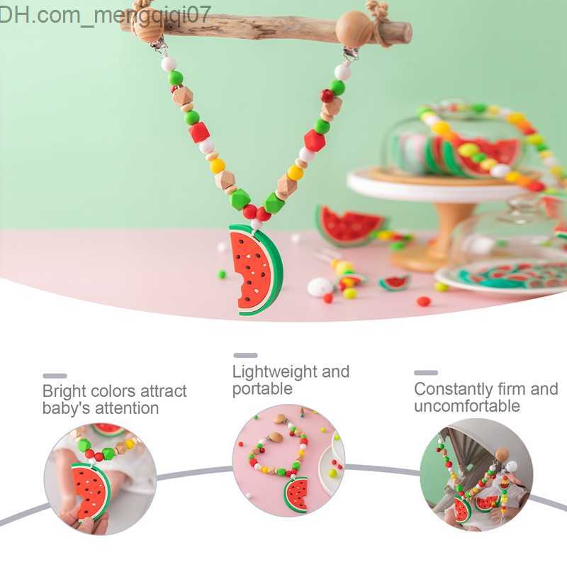 Pacifier Holders Clips# Baby stroller toy watermelon crib pendant Rattlesnake toy making music pacifier clip baby teeth baby sensor Rattlesnake Z23080