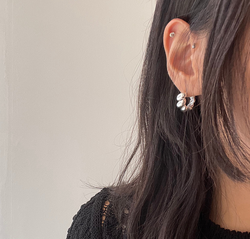 Stud SHANICE 100 S925 Sterling Silver Large Twist Circle Geometric Round Big Hoop Earrings For Women Girl Wedding Party Jewelry 230804