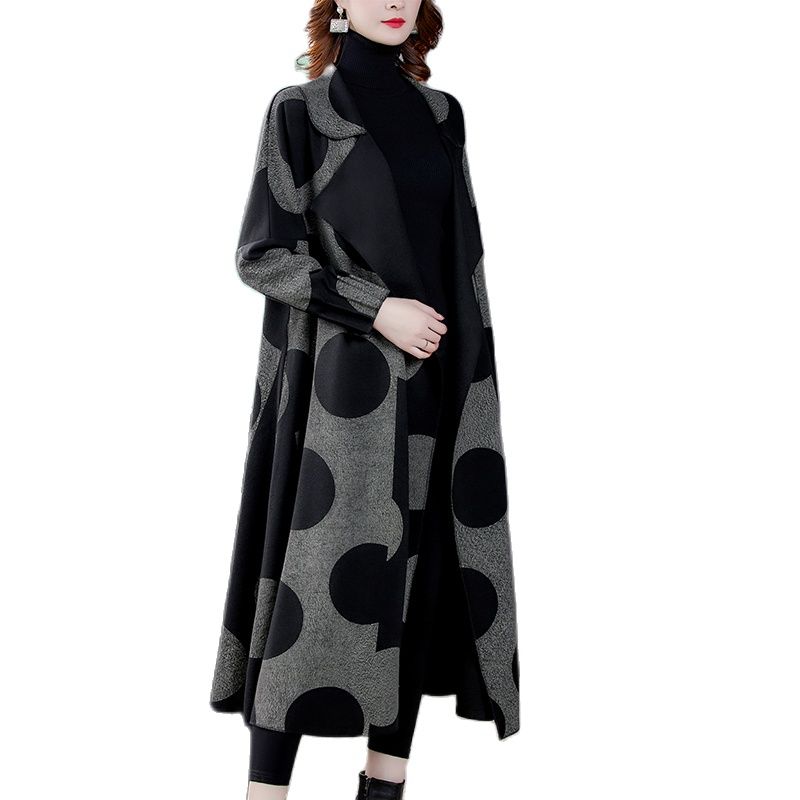 Women's Trench Coats European Style Fashion Ladies Streetwear Printed loose Casual Windbreakers Long Clothes
